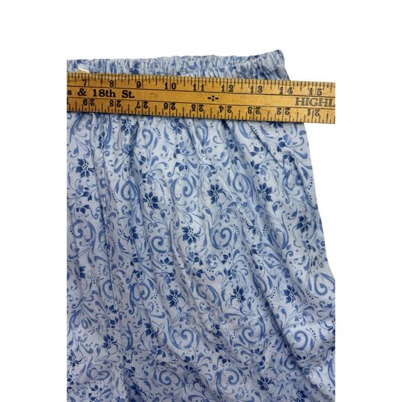 NWT Amanda Stewart Flannel Pajama Set Cotton Womens Large Blue Print Made USA - Picture 11 of 13